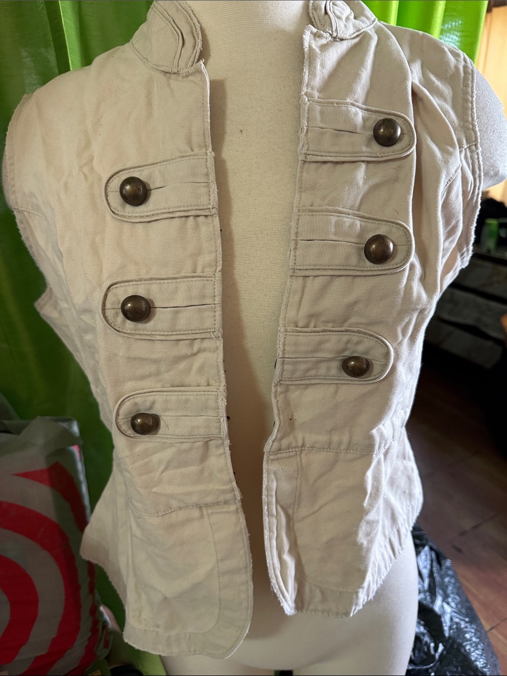 Women’s Military-Style Cream Jacket